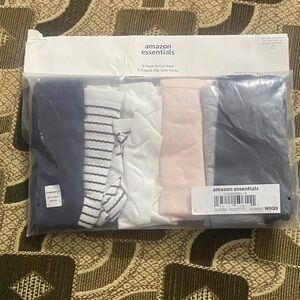 Amazon Essentials Men's Briefs 6-Pack - Navy, Striped, White, Pink